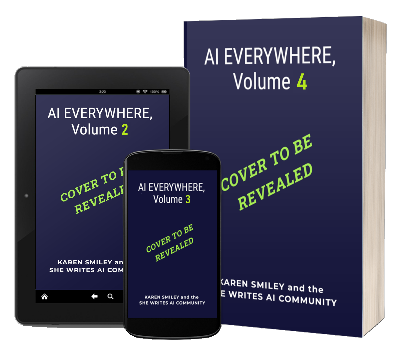 Learn more about the chapters and authors for AI Everywhere Book2; covers for AI Everywhere Book2 (Volumes 2, 3, 4) will be revealed later Cover mockups for AI Everywhere Book2, Volumes 2-4